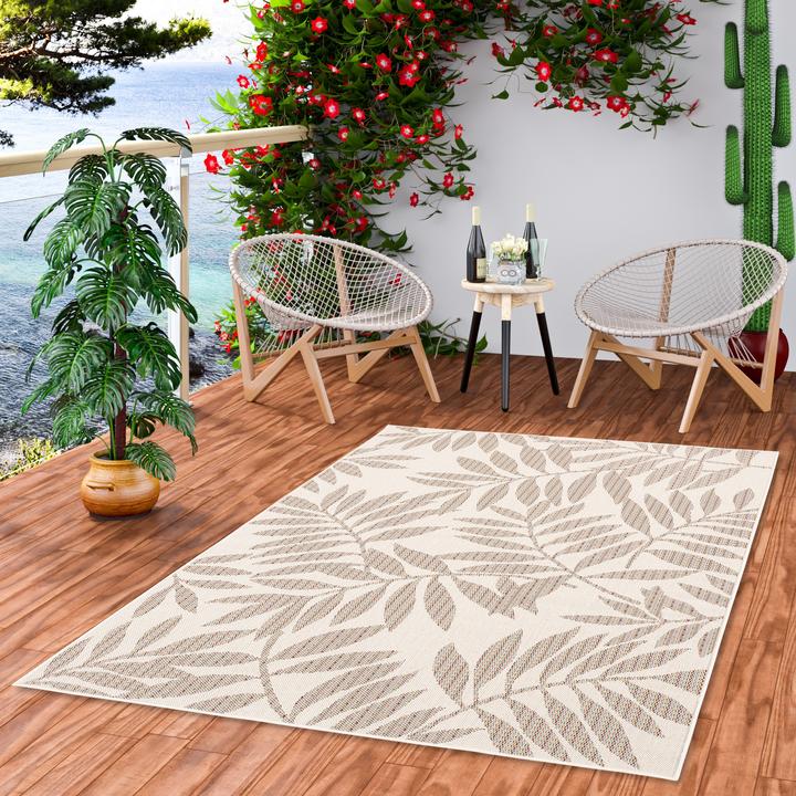 Produktbild Pergamon In & Outdoor Teppich Flachgewebe Campus Blätter (140x200 cm)