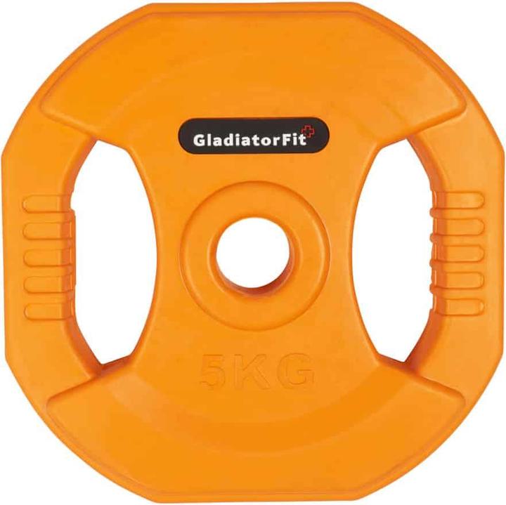 Immagine prodotto Gladiatorfit Disco di peso in gomma con maniglie (1 x 5 kg)