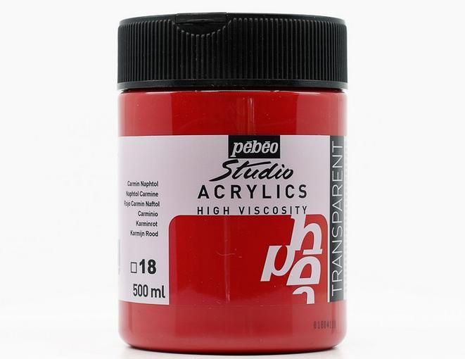 Actual product image Pebeo Studio Acrylics fine acrylic (Crimson, 500 ml)