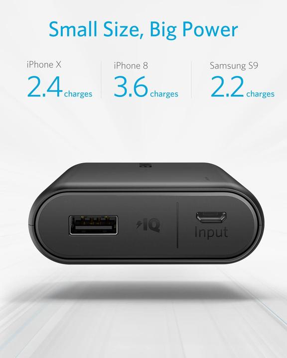 Immagine prodotto Anker Powerbank PowerCore 10000mAh, nero (10000 mAh, 36 Wh)