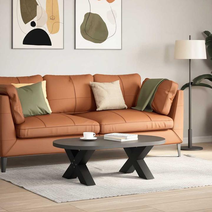 Produktbild VidaXL Couchtischbeine X-Form 2 Stk. Schwarz 60x(30-31) cm Stahl Tischbein