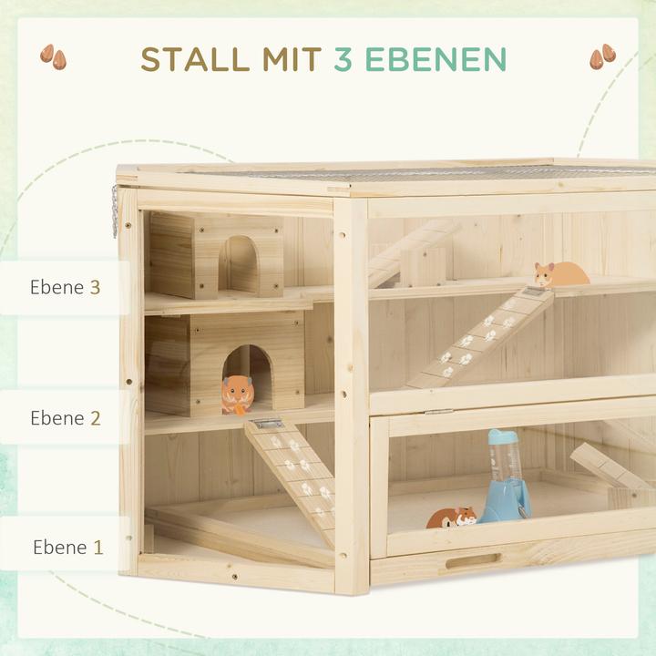 Image du produit PawHut Cage pour petits animaux avec plexiglas PS