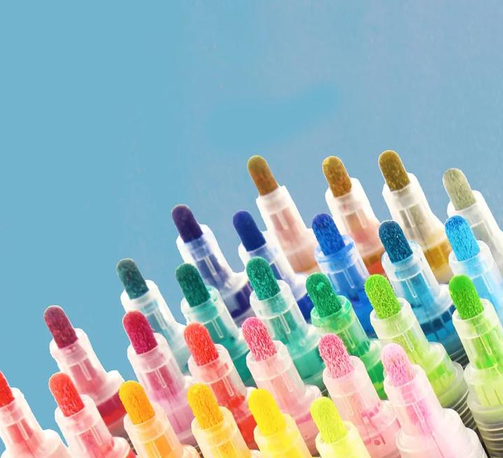 Actual product image I Am Creative Wasserfeste Acryl Permanent Marker Pigment Stifte 4mm 24er Set (Colored, 24 x)