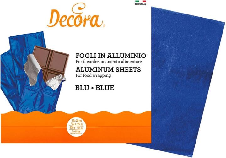 Produktbild Decora Aluminium Folie für Schokoladentafeln Blau 150 Stück (150 x)