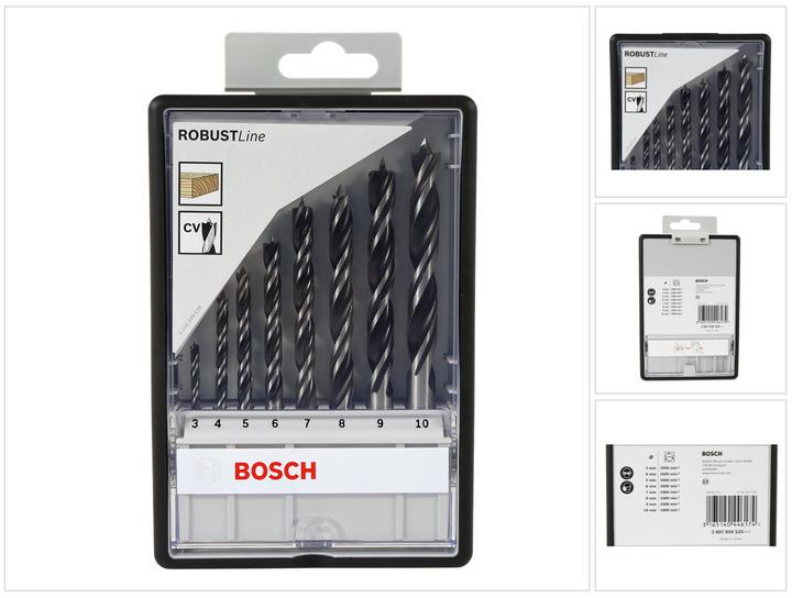 Image du produit Bosch Professional Zubehör Kit de mèches hélicoïdales à bois PRO Wood. 8 pcs. (5 mm, 6 mm, 7 mm, 8 mm, 9 mm, 10 mm, 3 mm, 4 mm)