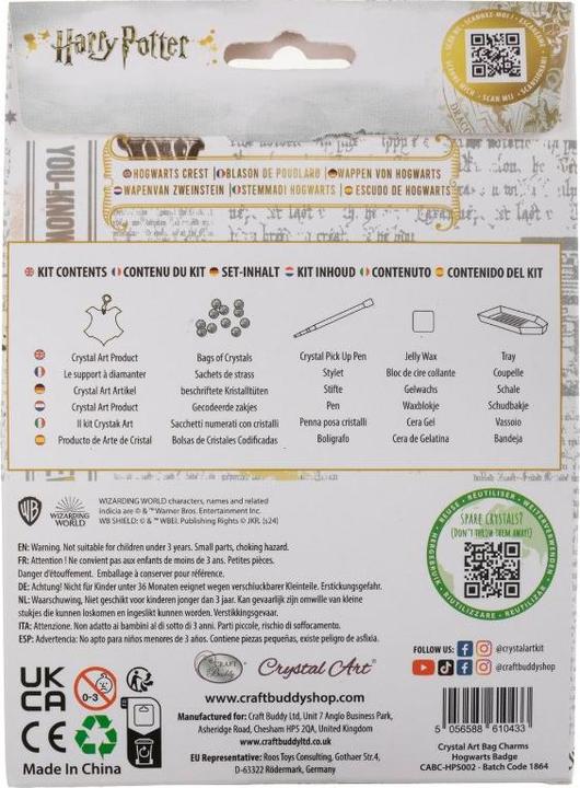 Valori nutrizionali e ingredienti Craft Buddy Distintivo di Hogwarts, ciondolo artistico in cristallo