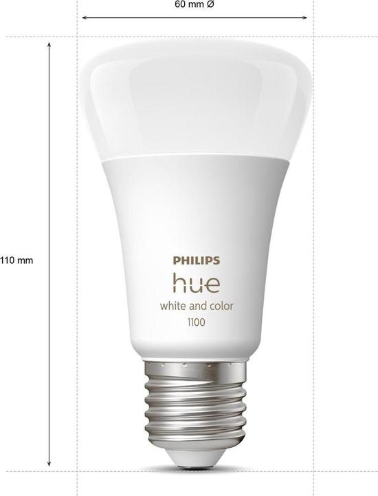 Actual product image Philips Hue White & Color Ambiance BT starter kit (E27, 9 W, 806 lm, 2 x, F)