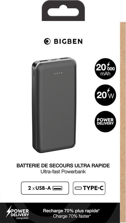 Image du produit Bigben PB20000PD2A1CB (20000 mAh, 65 W, 20 Wh)