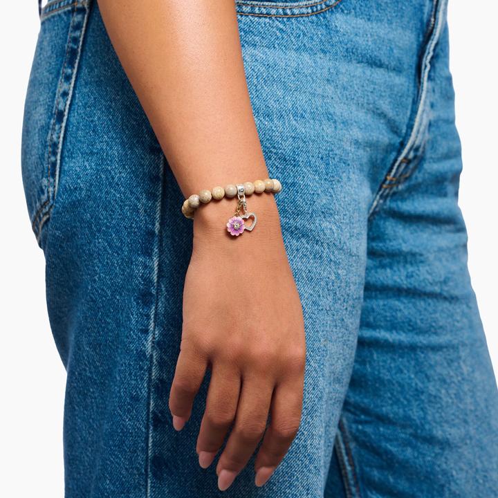 Produktbild Thomas Sabo Charm Armband mit Daisy Jaspis Beads Silber (17 cm, Silber 925)