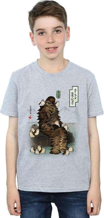 Produktbild Star Wars The Last Jedi Japanese Chewbacca Porgs TShirt Jungen (152, 158)