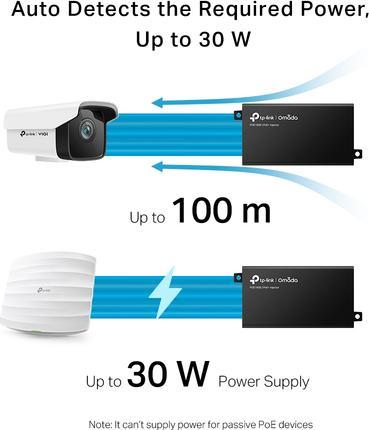 Image du produit TP-Link Adaptateur d'injecteur PoE+ TL-POE160S Ethernet LAN (RJ-45) Ports 1x10 (802,3at (PoE+), 802.3af (PoE), 30 W)