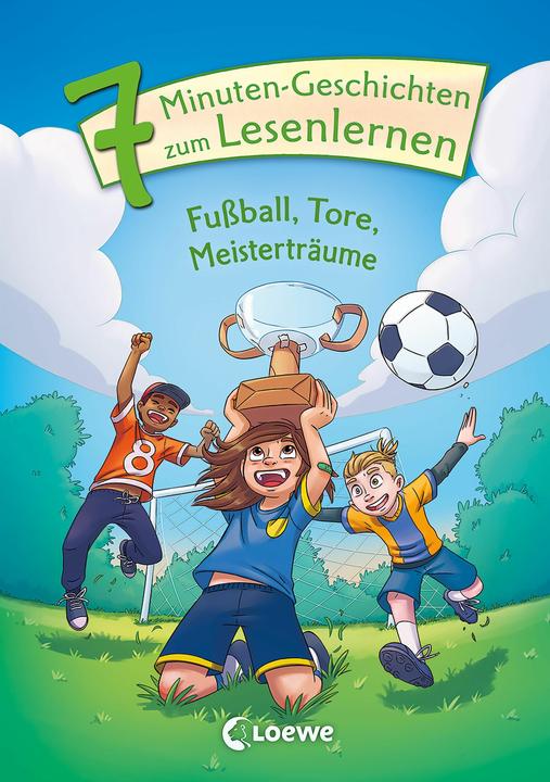 Immagine prodotto Leselöwen - Das Original - 7-Minuten-Geschichten zum Lesenlernen - Fussball, Tore, Meis (Tedesco, I primi lettori Loewe, 2022)