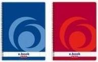 Actual product image Herlitz Collegeblock x-book, DIN A4, 80 sheets, squared, ruling 28, margin left and right, 70 gsm, woodfree (A4, Checked, Hardcover)