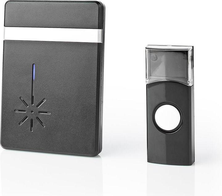Immagine prodotto Nedis Set campanello wireless Alimentazione a batteria 3 V DC 1x CR2032 Volume: 80 dB Portata del