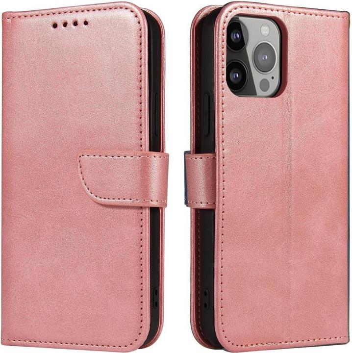 Produktbild Hurtel Magnet Case elegant bookcase type case with kickstand for iPhone 13 Pro Max pink (Apple iPhone 13 Pro Max)