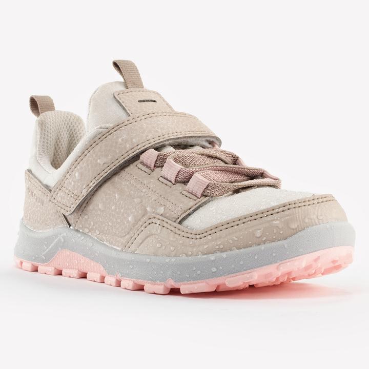 Produktbild Quechua Wanderschuhe Kinder Gr. 28–34 niedrig Klettverschluss Wandern - NH500 beige/rosa (34)