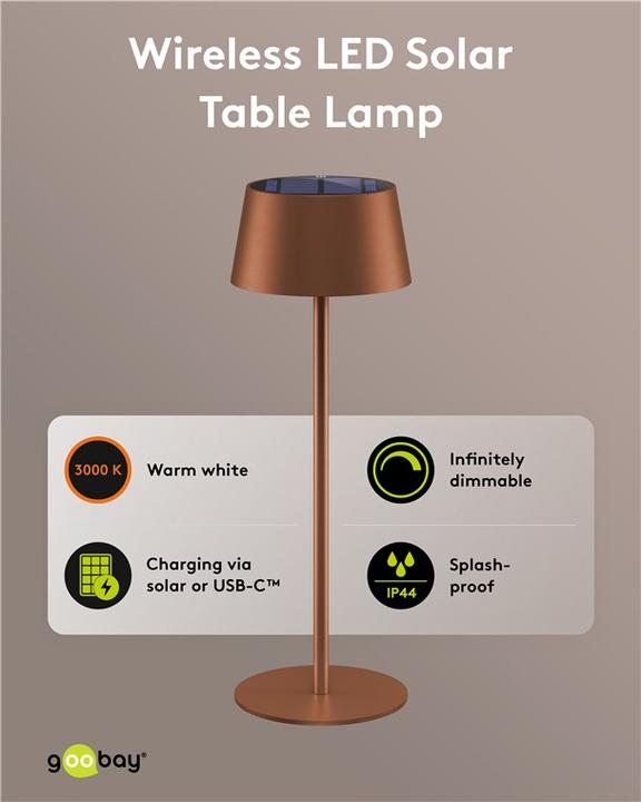 Produktbild Goobay Kabellose LED-Tischleuchte (150 lm)