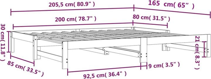 Produktbild VidaXL Tagesbett Ausziehbar (80 x 200 cm)