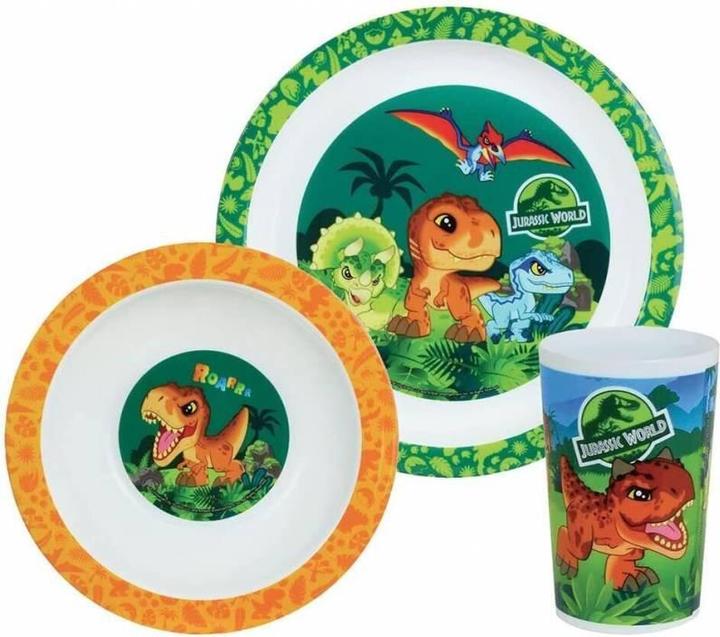 Image du produit ensemble repas - assiette, bol, verre enfant jurassic world