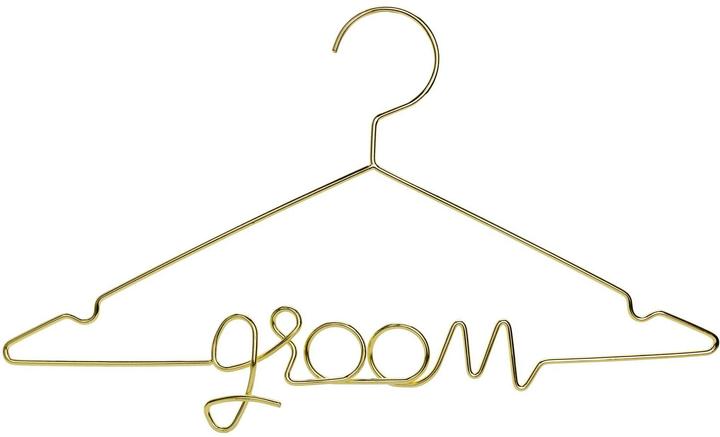 Productafbeelding Partydeco Feestaccessoire Kleerhanger Bruidegom 45 x 27 cm, Goud (1 x)