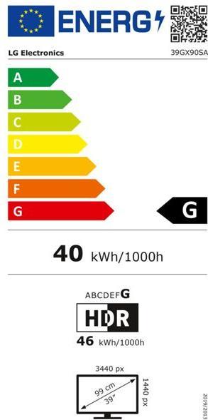 Energie-Label LG 39GX90SA-W (3440 x 1440 Pixel, 39")