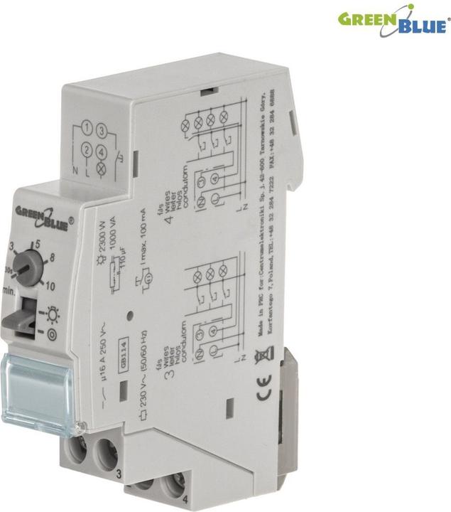 Actual product image Greenblue Minuterie déclairage descalier compatible GB114 sur rail DIN