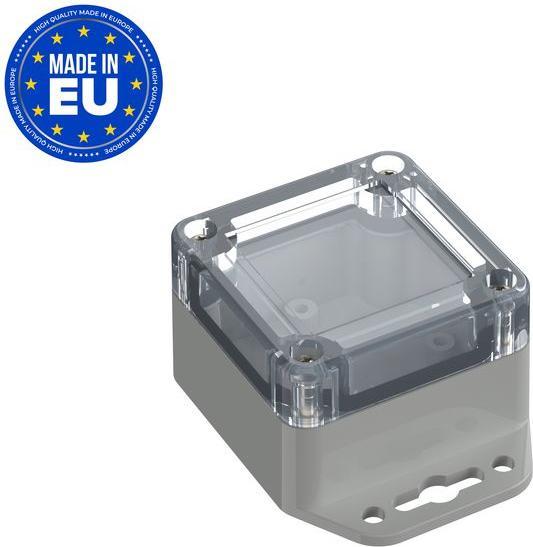 Actual product image RND Plastic housing with transparent cover Universal 60x60x40mm Light grey ABS / polycarbonate IP65 / (Housing)