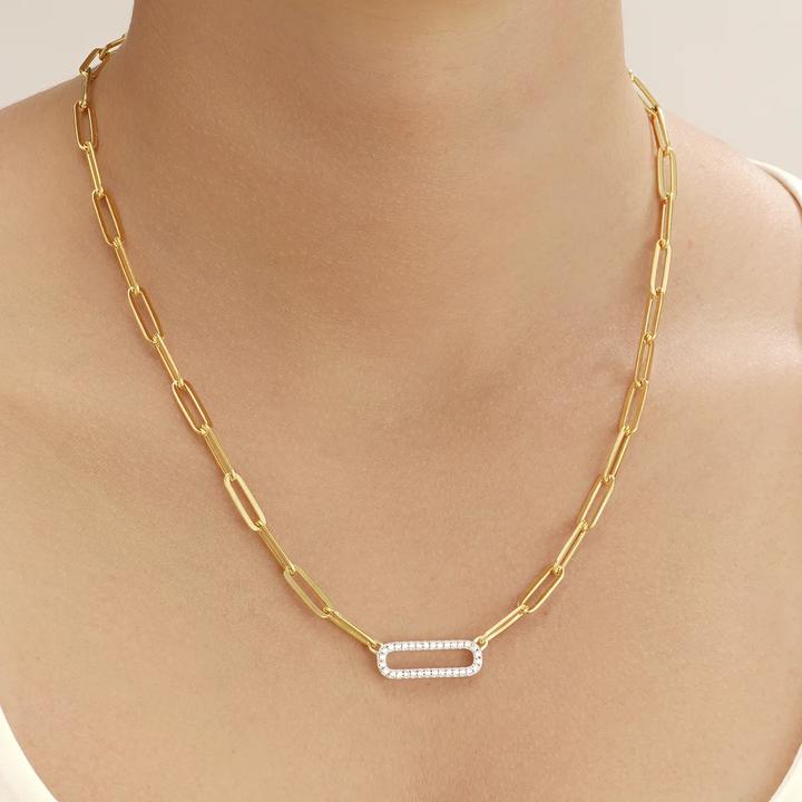 Immagine prodotto Charles Garnier Catena d'argento bicolore, zirconi (Argento 925)