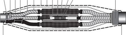 Produktbild Nexans EUROMOLD Barrieremuffe 25-150 mm² 12/17kV Papier auf PEX Komplettes 3-Leiter-Schrumpfschlauch