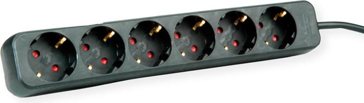 Produktbild Roline 6fach Steckdosenleiste ohne Schalter schwarz 3m (6 x, CEE 7/3, 3 m)