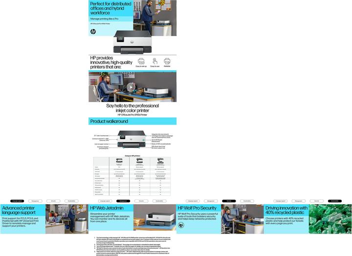 Image du produit HP OfficeJet Pro 9110b (Thermodirecte, Couleur)