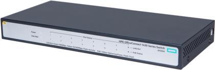 Produktbild HPE OfficeConnect 1420 PoE+ () Unmanaged L2 Gigabit Ethernet (10/100/1000) Power over Ethernet (PoE) 1U (8 Ports)