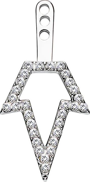 Produktbild Star Piercing Ohrring Ear Jacket silber mit Kristallspeer