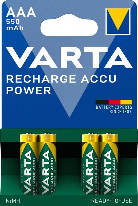 Actual product image Varta Micro (AAA) battery NiMH Ready2Us (4 pcs., AAA, 550 mAh)