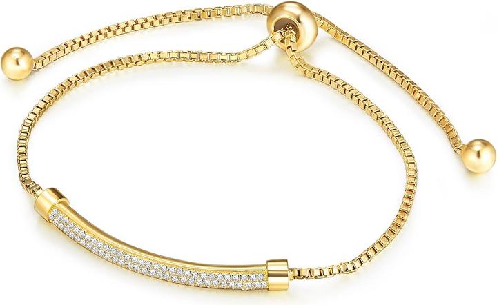 Lulu & Jane Damen Messing Zirkonia gelbgold - 29687 (28.60 cm, Messing)