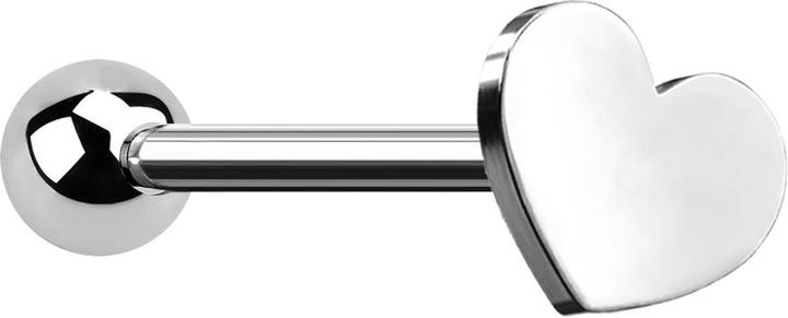 Actual product image Star Piercing Micro Barbell silber mit Kugel und Herz (without brass, Surgical steel 316L)