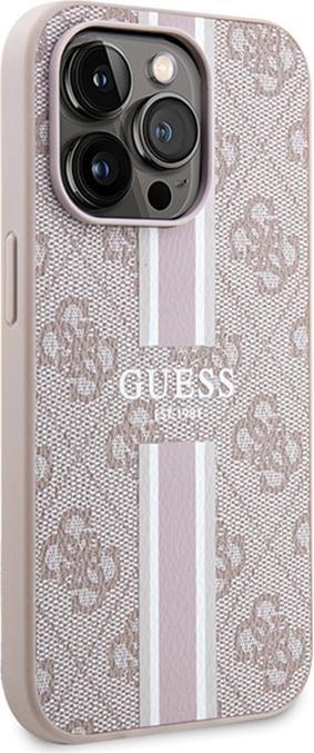 Image du produit Guess GUHMP15XP4RPSP iPhone 15 Pro Max 6.7" różowy/pink hardcase 4G Printed Stripes MagSafe (Apple iPhone 15 Pro Max)
