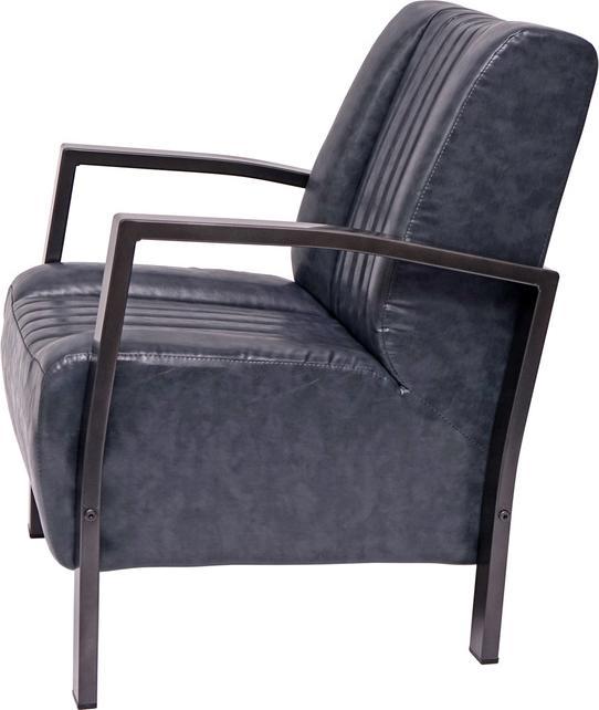 Immagine prodotto Swisshandel24 Poltrona, poltrona lounge imbottita reclinabile, design industriale in metallo - grigio vintage