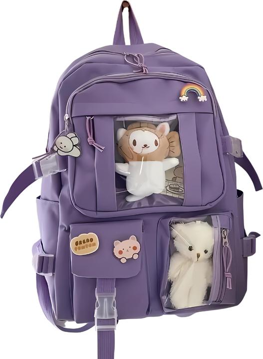 A Little Lovely Company Kinder Rucksack mit Plüschtierchen, Lila