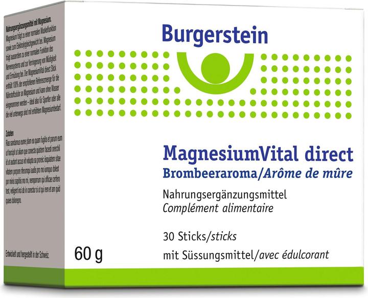 Nährwerte und Zutaten Burgerstein Magnesiumvital direct (30 Stück, Pulver, 60 g)
