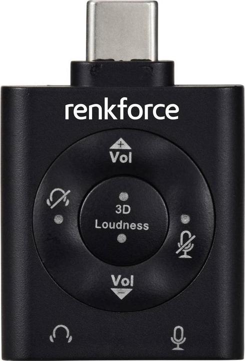 Actual product image Renkforce USB-C®, Audio Adapter (1x USB-C® Stecker - 1x Mikrofon (3.5 mm Klinke) (USB Type C, 3.5mm jack)