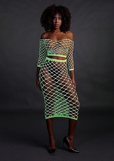 Image du produit Ouch! Long Sleeve Crop Top and Long Skirt - Green - XS/XL (Taille unique)