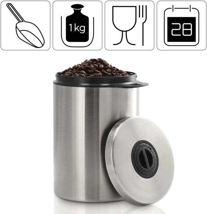 Immagine prodotto Xavax barattolo per caffè/tè Barattolo in acciaio inox per 1 kg di caffè in grani, con misurino (1 l)