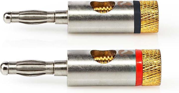 Produktbild Nedis Bananenstecker Stecker Vergoldet 2 Stück Aluminium Metall Gold