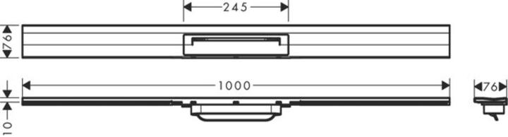 Produktbild hansgrohe HG Duschrinne RainDrain Flex kürzbar, Wandmontage 1000mm mattschwarz (1000 mm)