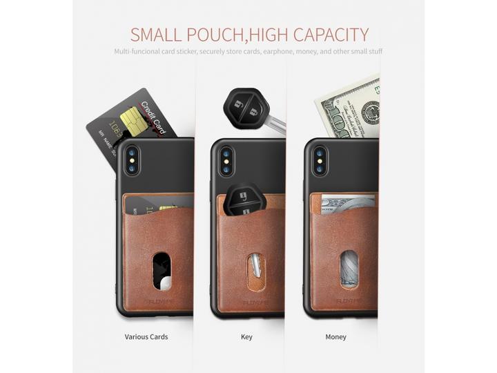 Actual product image Floveme Card holder leather sleeve self-adhesive for smartphones (Universal)