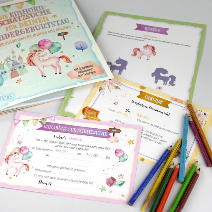 Actual product image Die Einhorn-Schatzsuche/-Schnitzeljagd für deinen Kindergeburtstag (German, 2022)