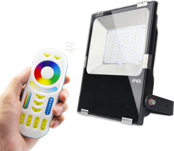 Image du produit Milight Projecteur professionnel à LED RGBW sans fil 100W IP65 avec télécommande (9500 lm, IP65)