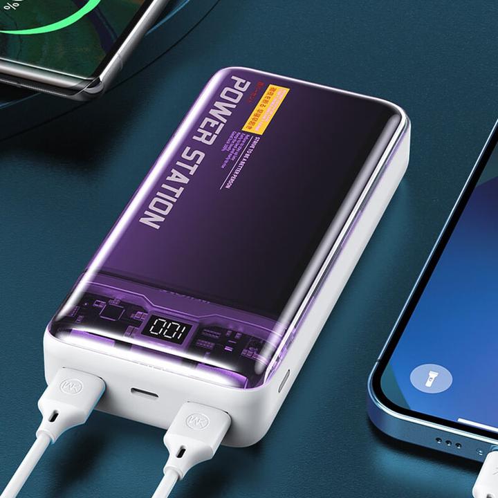 Produktbild Wekome WP-351 Vanguard-Serie – Powerbank 20000 mAh PD 20 W + QC 22,5 W (Lila / Transparent) (20000 mAh)