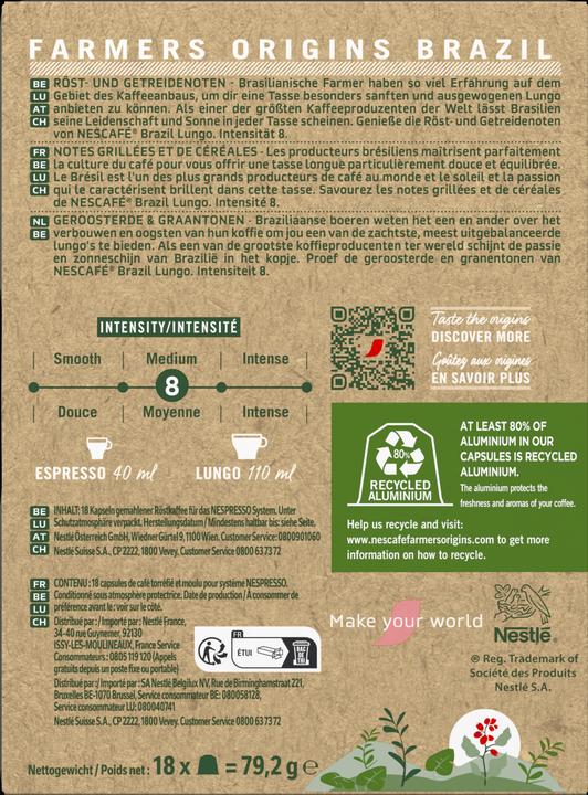 Immagine prodotto Nescafé Farmers Origin Brazil (18 x Porta.)
